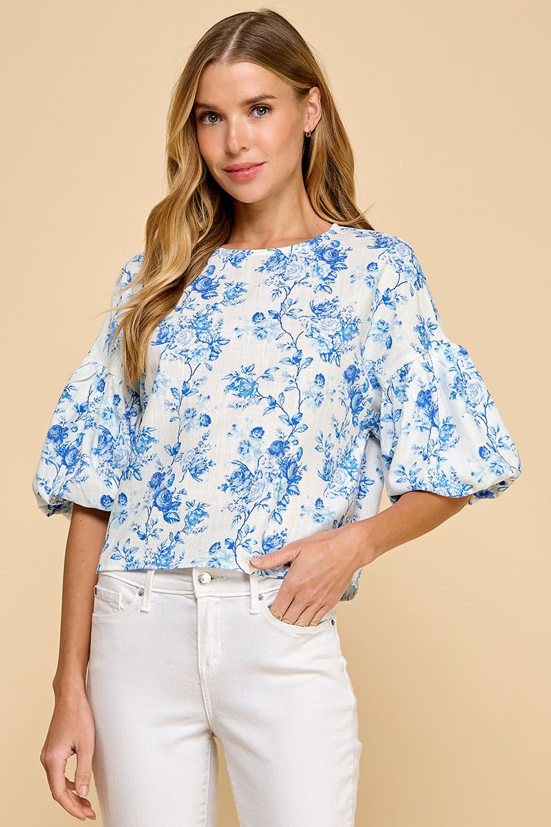 FLORAL PRINTED BOXY TOP