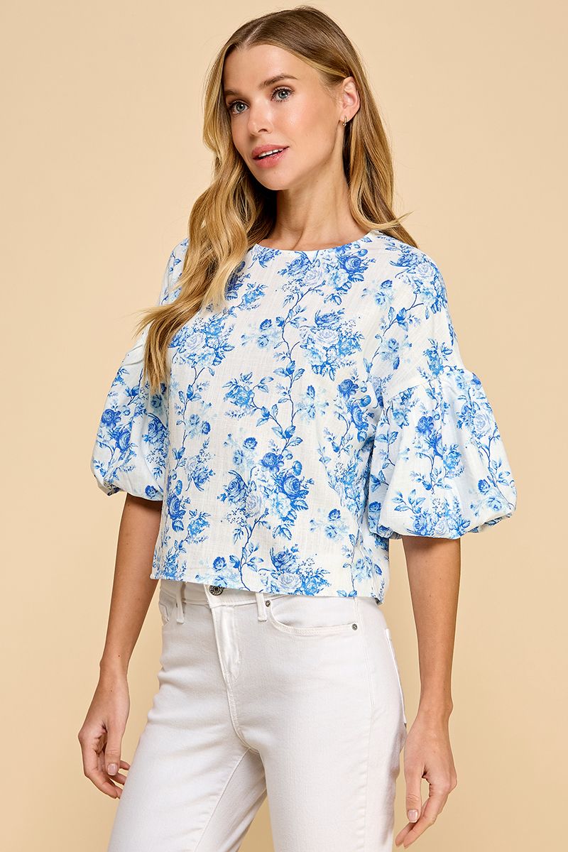 FLORAL PRINTED BOXY TOP