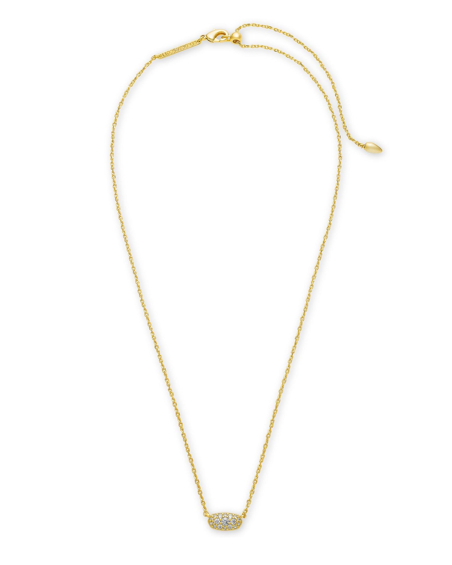 KENDRA SCOTT Grayson Gold Pendant Necklace in White CZ