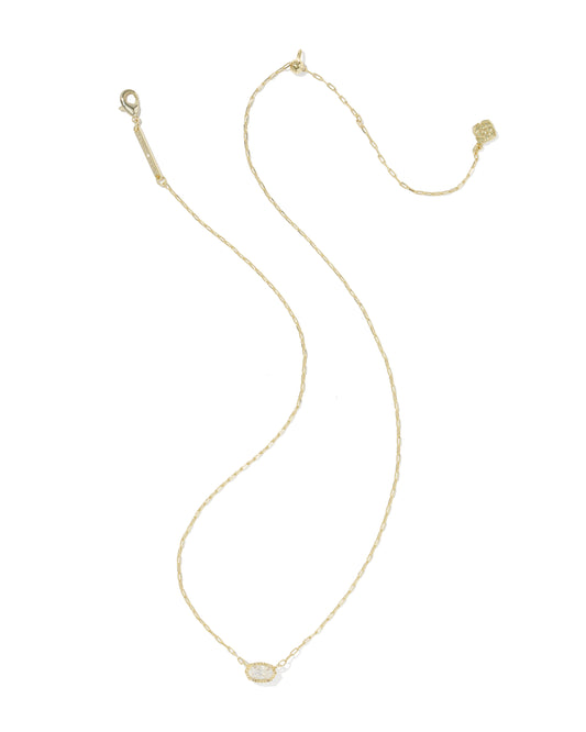 KENDRA SCOTT Mini Elisa Luxe Gold Short Pendant Necklace in White Cz
