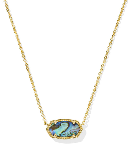 Kendra Scott gold pendant necklace with abalone stone