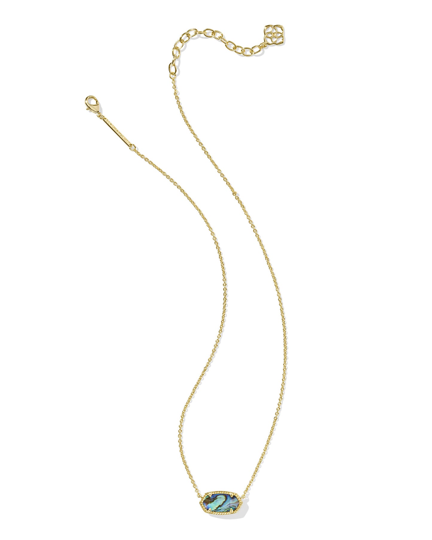 Kendra Scott gold pendant necklace with abalone stone