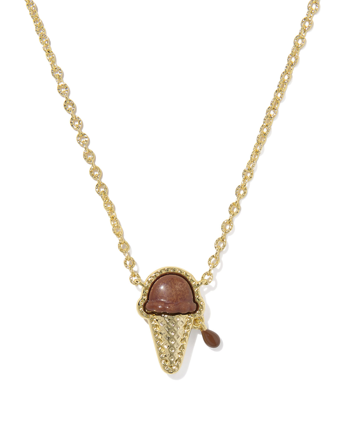 Kendra Scott brown ice cream cone pendant necklace