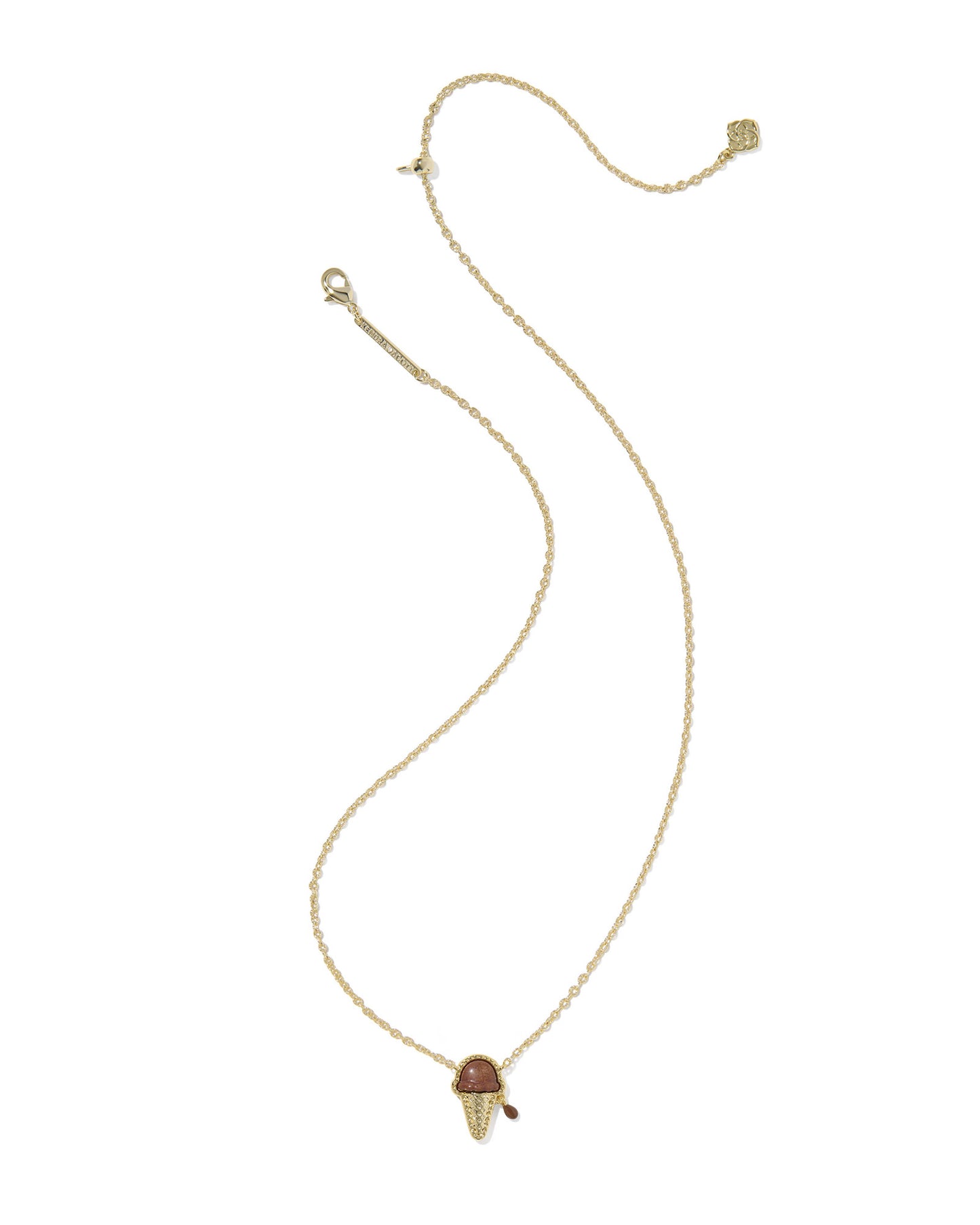 Kendra Scott brown ice cream cone pendant necklace