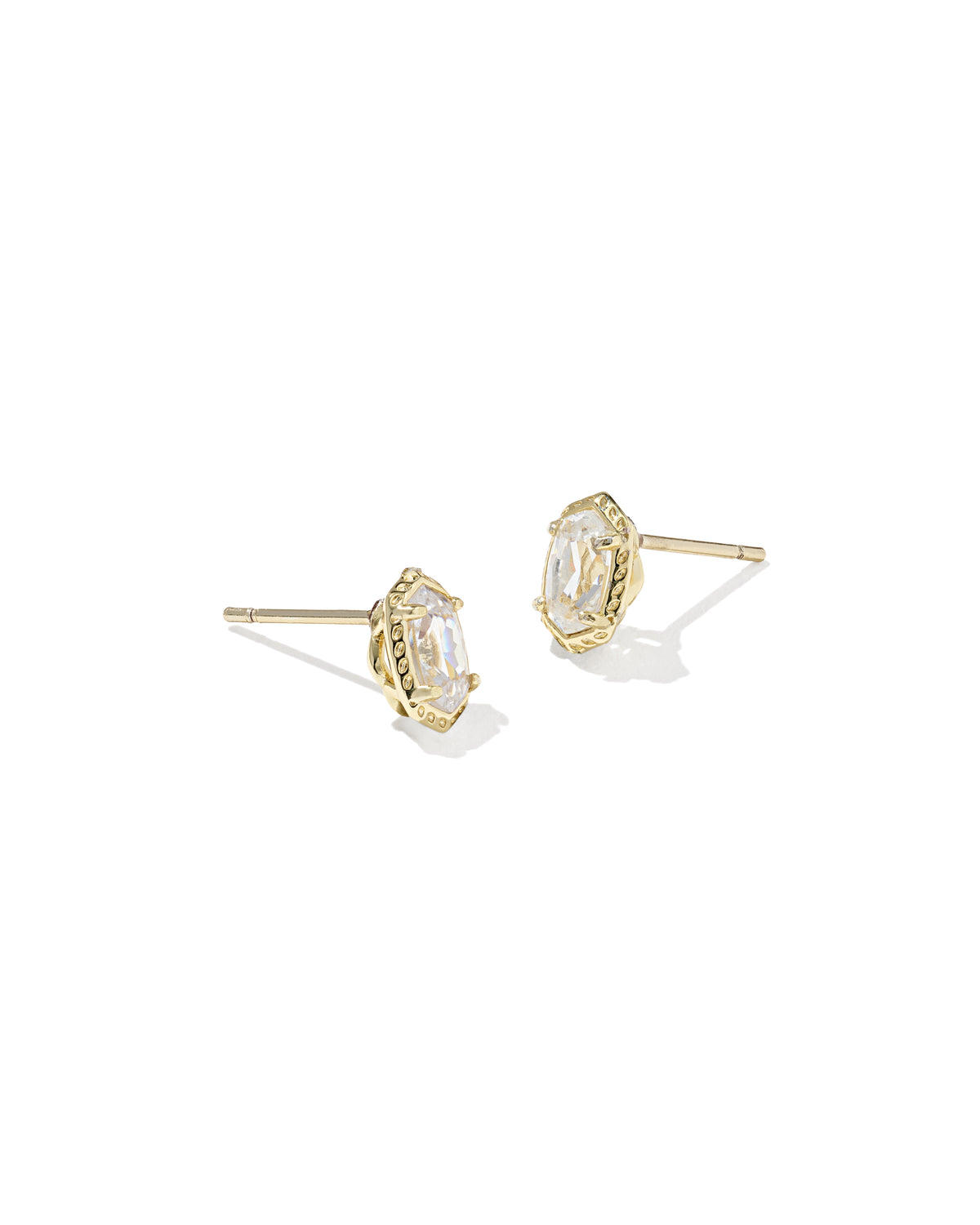 Kendra Scott crystal gold stud earring