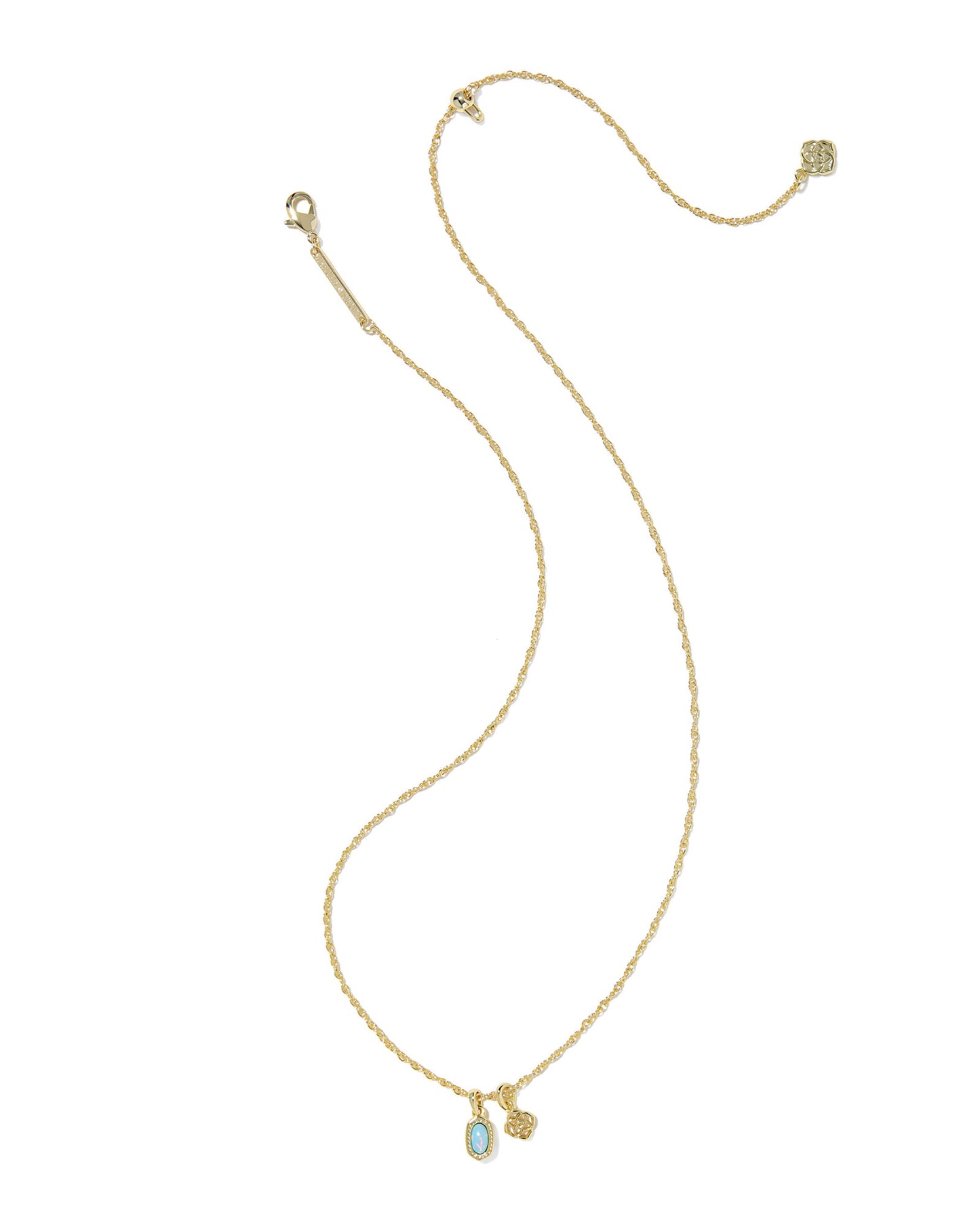 Kendra Scott Pendant necklace with blue stone and KS logo