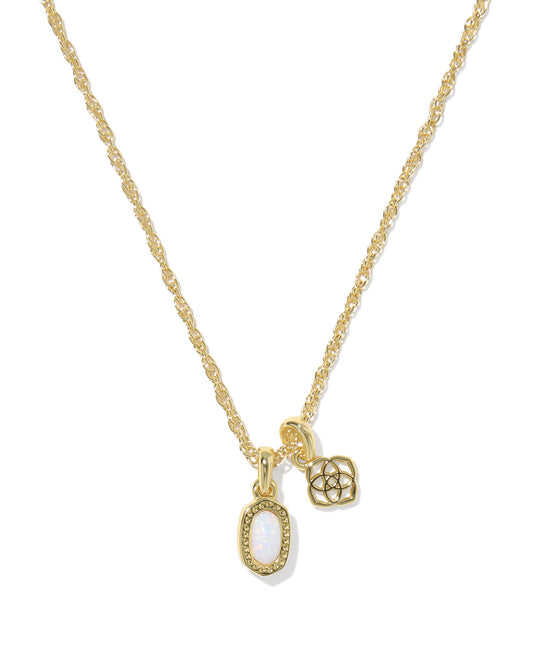 Kendra Scott Pendant necklace with white stone and KS logo