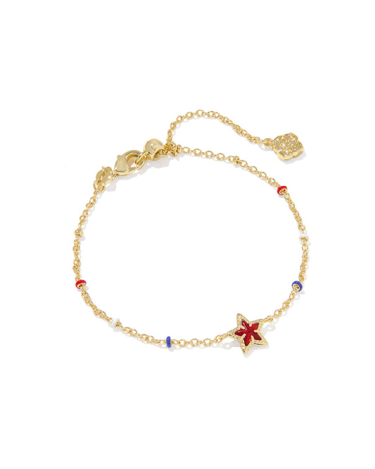 bracelet with star pendant on white background