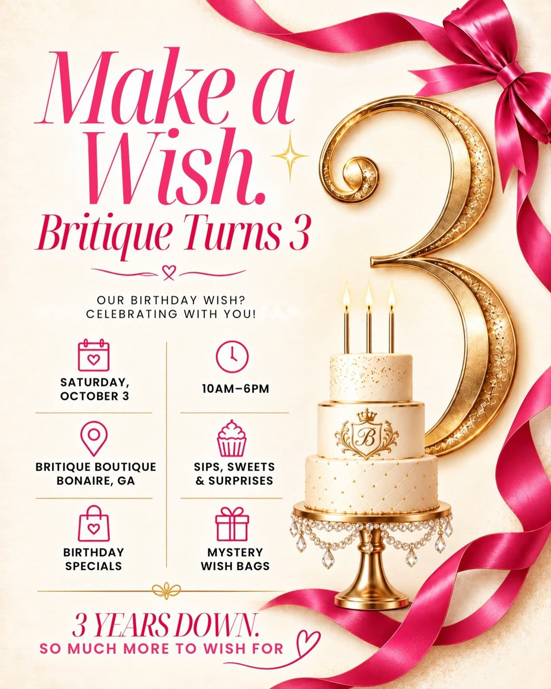 Make a Wish: Britique Boutique Turns 3! 🎂✨
