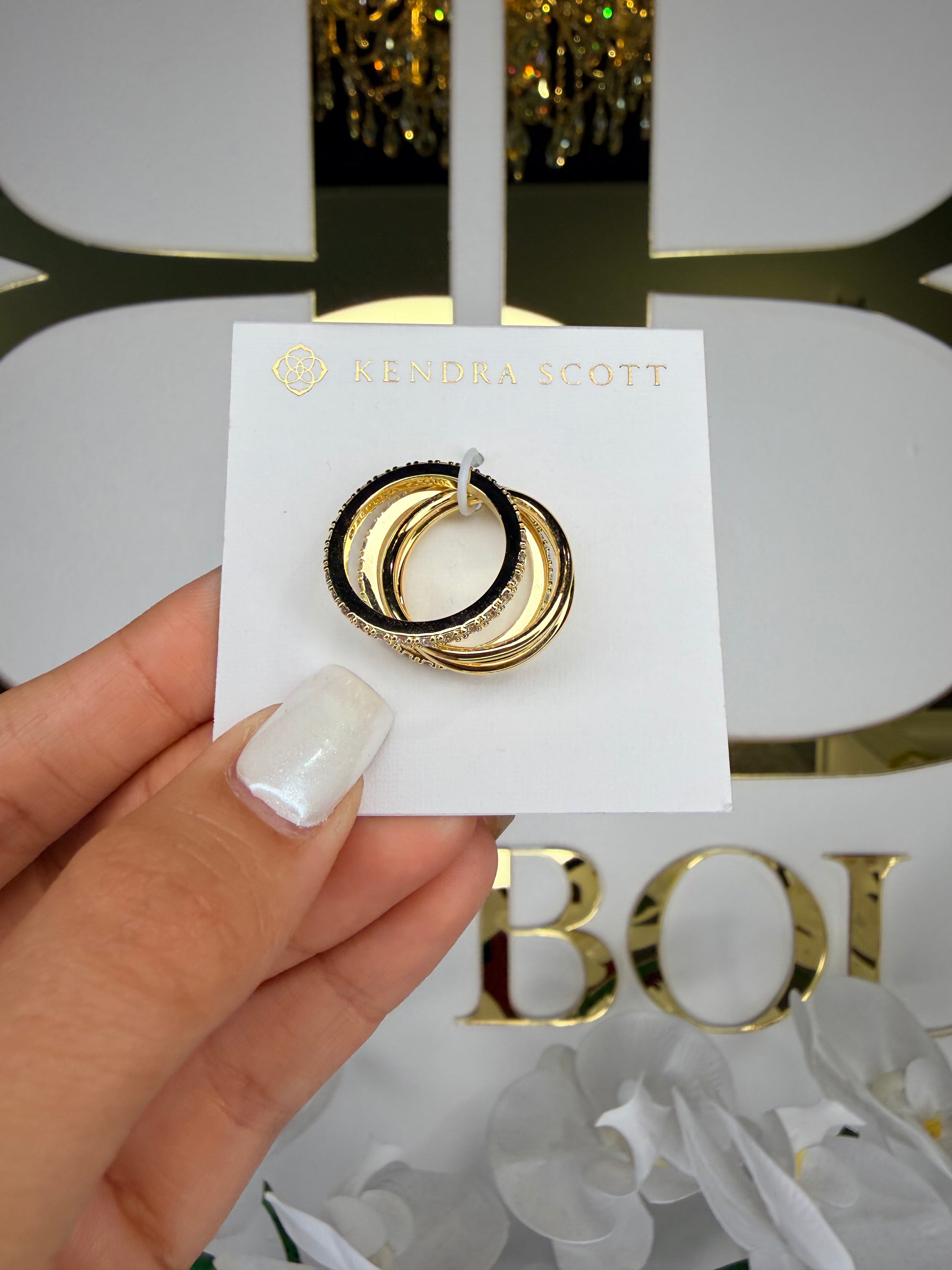 Gold kendra scott set of three rings