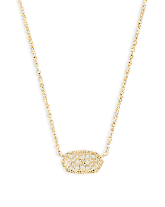 KENDRA SCOTT Elisa Short Pendant Necklace in Gold Filigree Metal