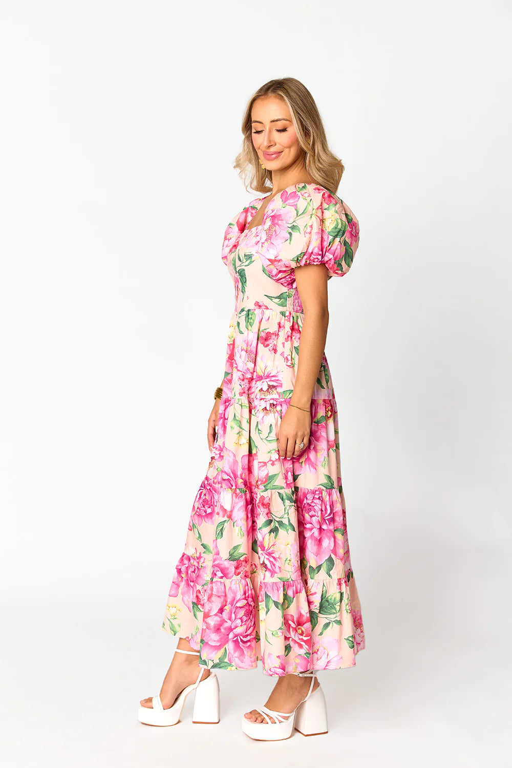 VESTIDO MAXI CON MANGAS ABULLONADAS JUNO DE BUDDY LOVE