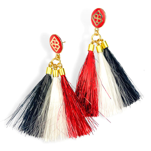 BRIANNA CANNON Metallic Jumbo Tassel Earrings