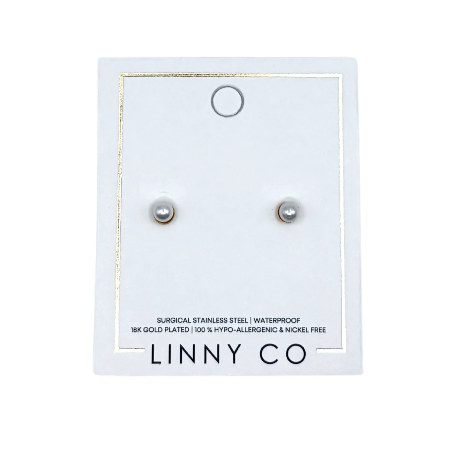LINNY CO Screwback Stud Earrings - Payton Pearl