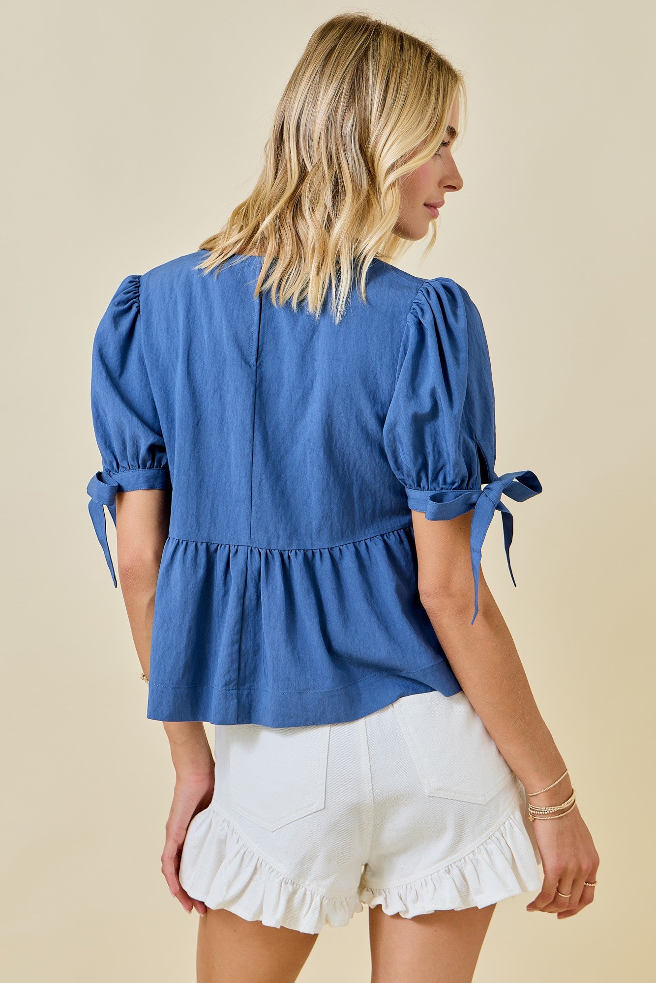 BLUE JEAN BABYDOLL BLOUSE