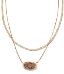KENDRA SCOTT Collar de múltiples hilos dorado con diseño de espiga Elisa
