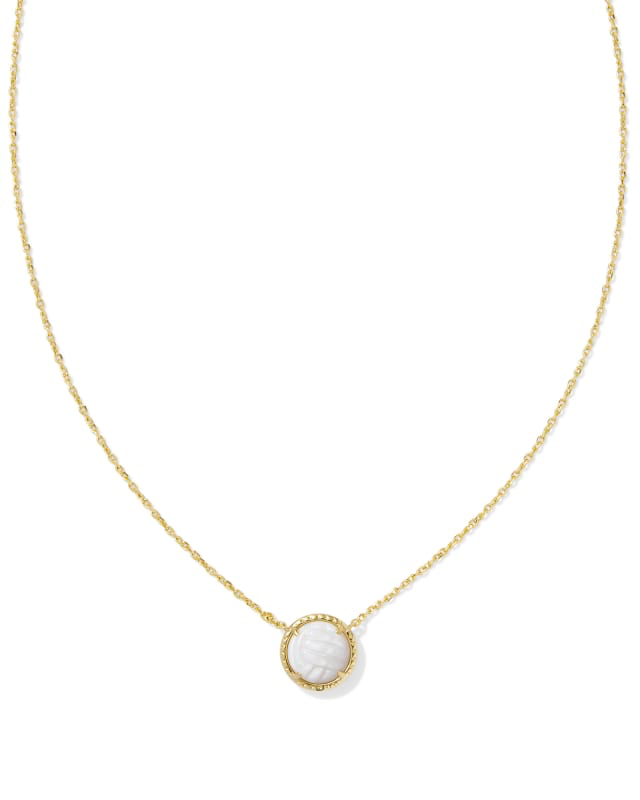 KENDRA SCOTT Volleyball Short Pendant Necklace in White Mother-of-Pearl