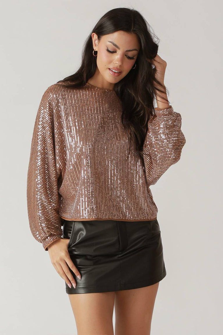 GOING OUT AGAIN SEQUIN TOP
