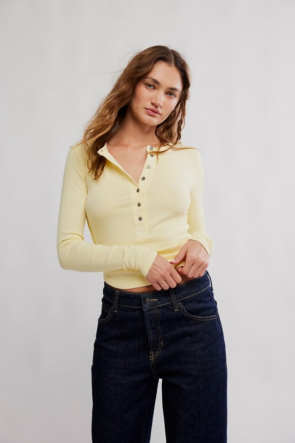 FREE PEOPLE Jamie Henley Long Sleeve Top