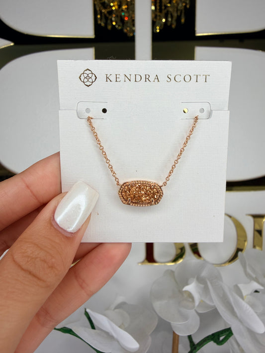 Kendra Scott Rose, gold necklace with rose gold pendant