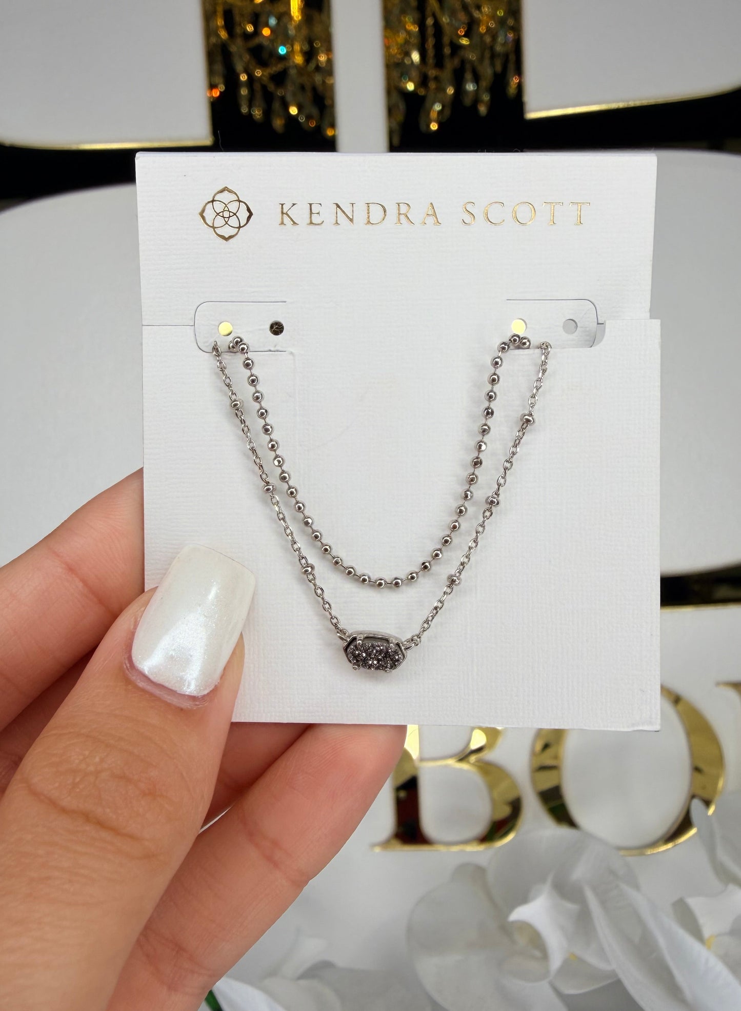 Silver Kendra Scott, multi strand necklace