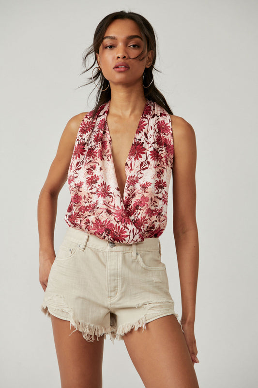 FREE PEOPLE INTIMATELY Printed There She Goes Bodysuit