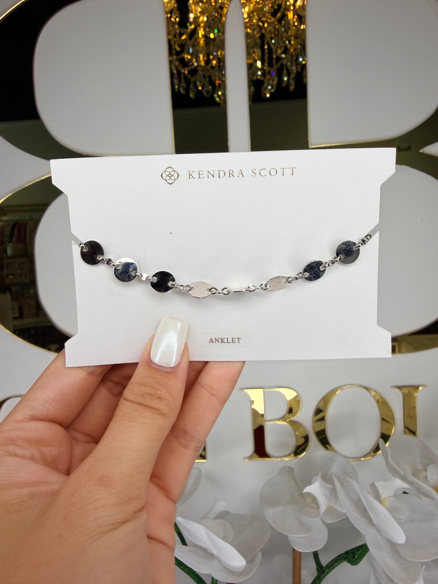 Silver kinder scott anklet