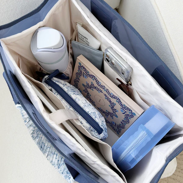 Casemate cream tote insert with pockets filled