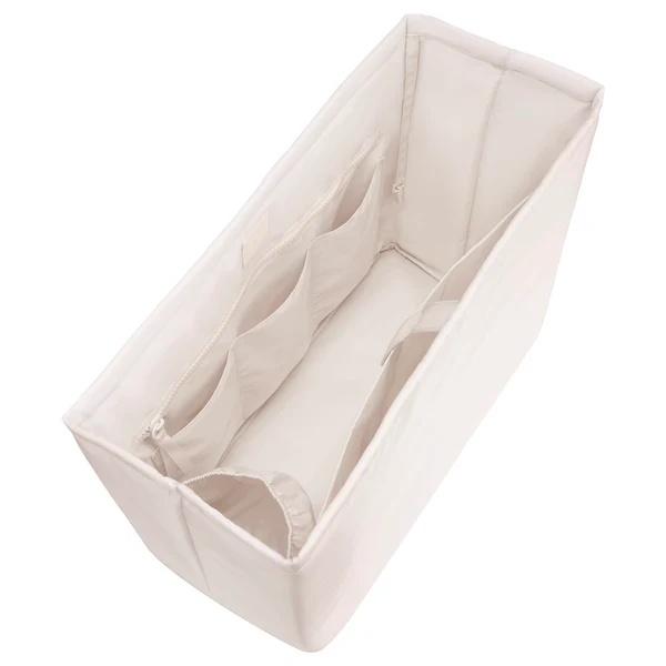 Casemate cream tote insert with pockets close up on poeckets