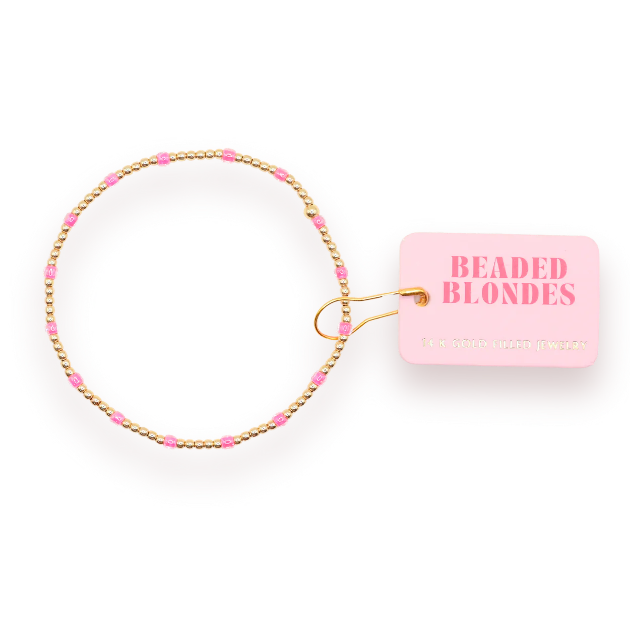 BEADED BLONDES Hot Pink Dainty Poppi Bracelet
