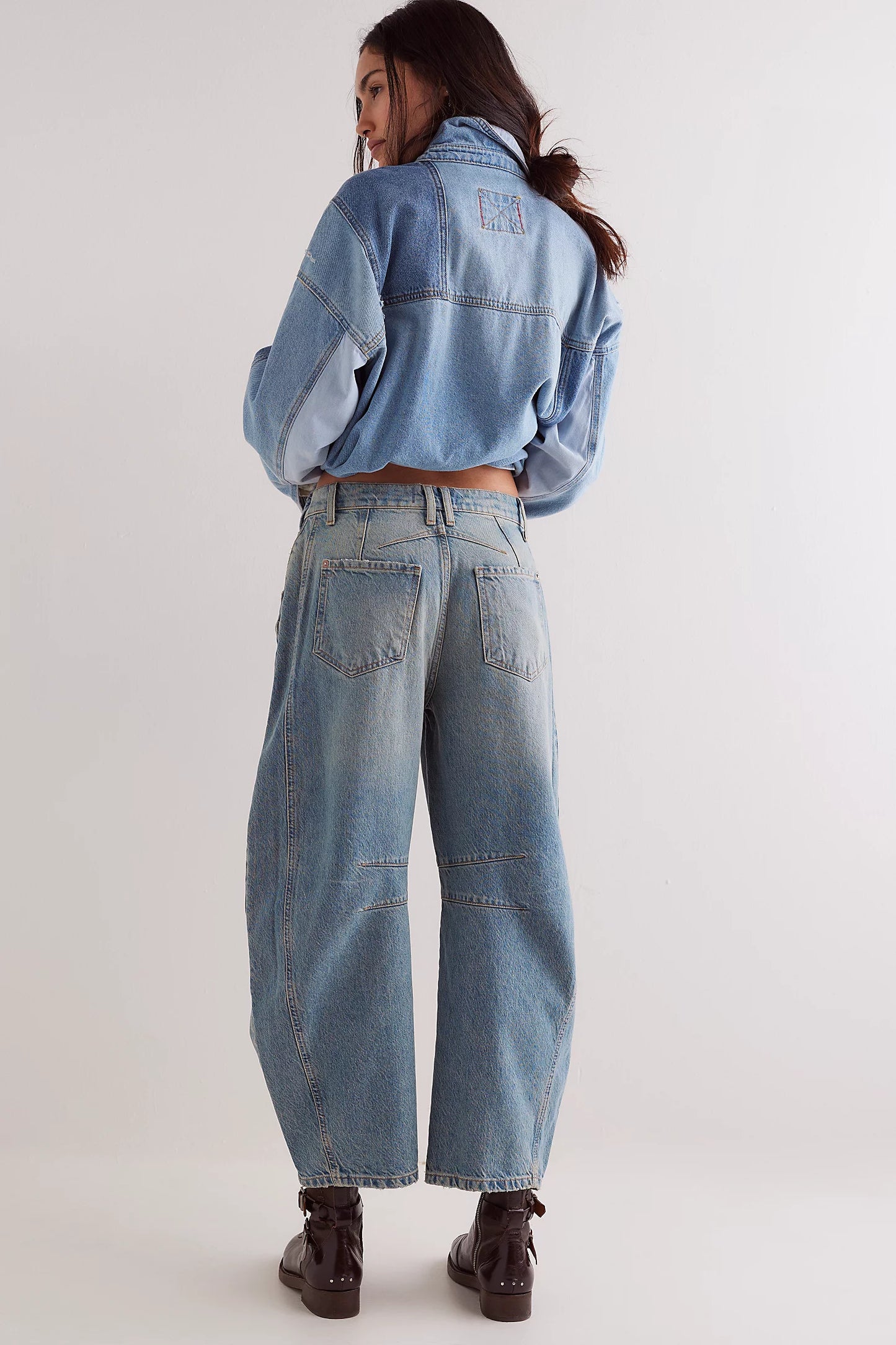 FREE PEOPLE We The Free Good Luck Mid-Rise Barrel Jeans