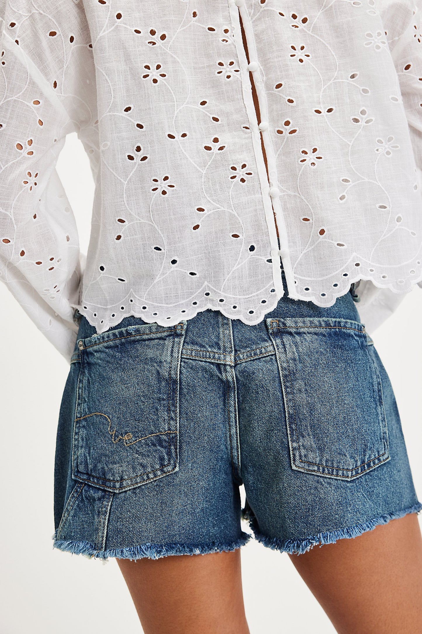 FREE PEOPLE We The Free Now Or Never Denim Shorts