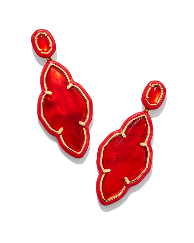 KENDRA SCOTT Abbie Gold Enamel Frame Statment Earrings