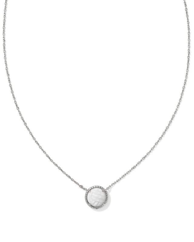 KENDRA SCOTT Volleyball Short Pendant Necklace in White Mother-of-Pearl