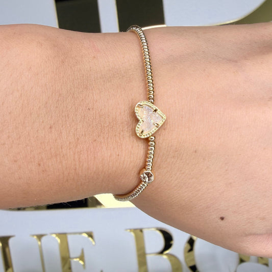 Heart beaded Kendra Scott stretch bracelet 