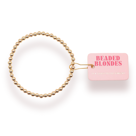 BOUTIQUE BEADED BLONDES 4MM GOLD BRACELET FRONT 