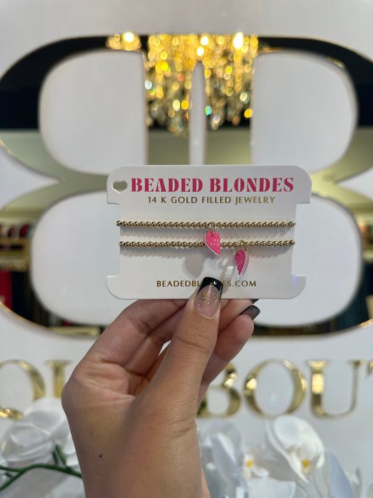 BOUTIQUE BEADED BLONDES BEST FRIEND CHARM BRACELETS STACK IN HAND