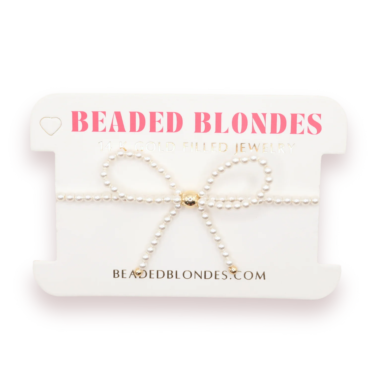 BOUTIQUE BEADED BLONDES PEARL BOW BRACELET FRONT