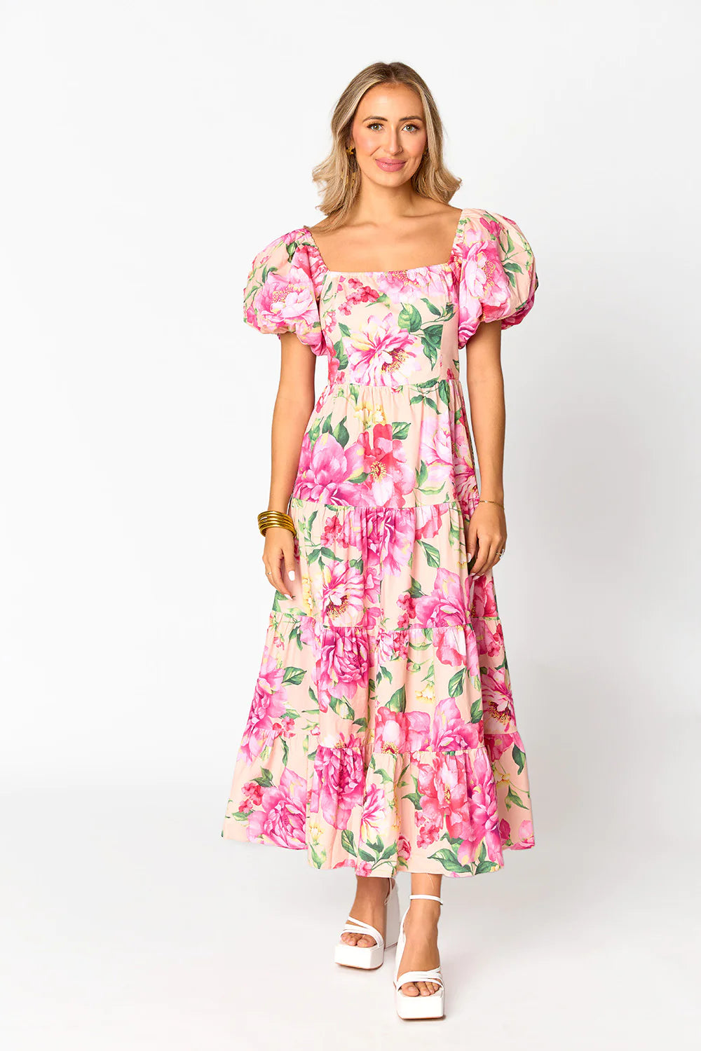 VESTIDO MAXI CON MANGAS ABULLONADAS JUNO DE BUDDY LOVE