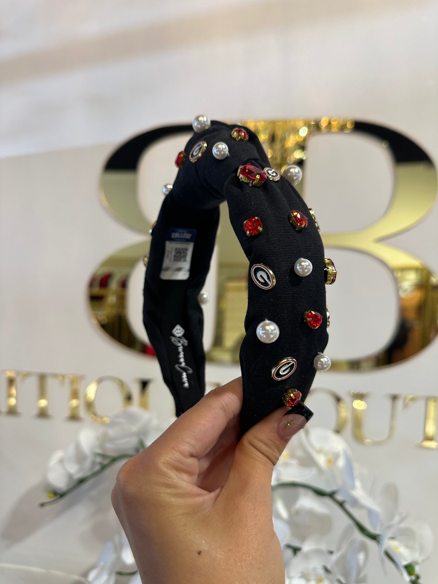 BOUTIQUE BRIANNA CANNON HEADBAND BLACK GEORGIA IN HAND