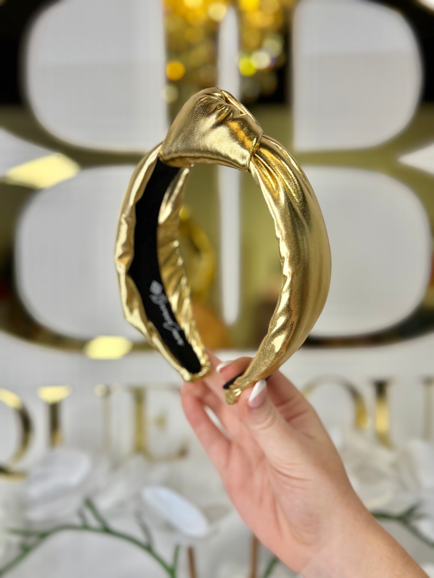 BOUTIQUE BRIANNA CANNON HEADBAND GOLD PUFF BB