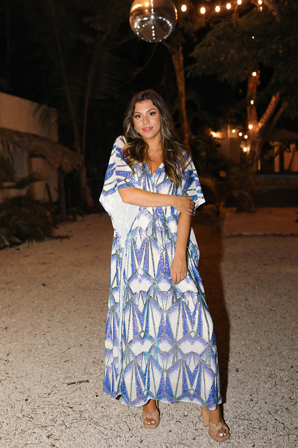 BOUTIQUE BUDDY LOVE ATLAS CAFTAN MAXI DRESS QUEEN OF THE SEA FRONT 3