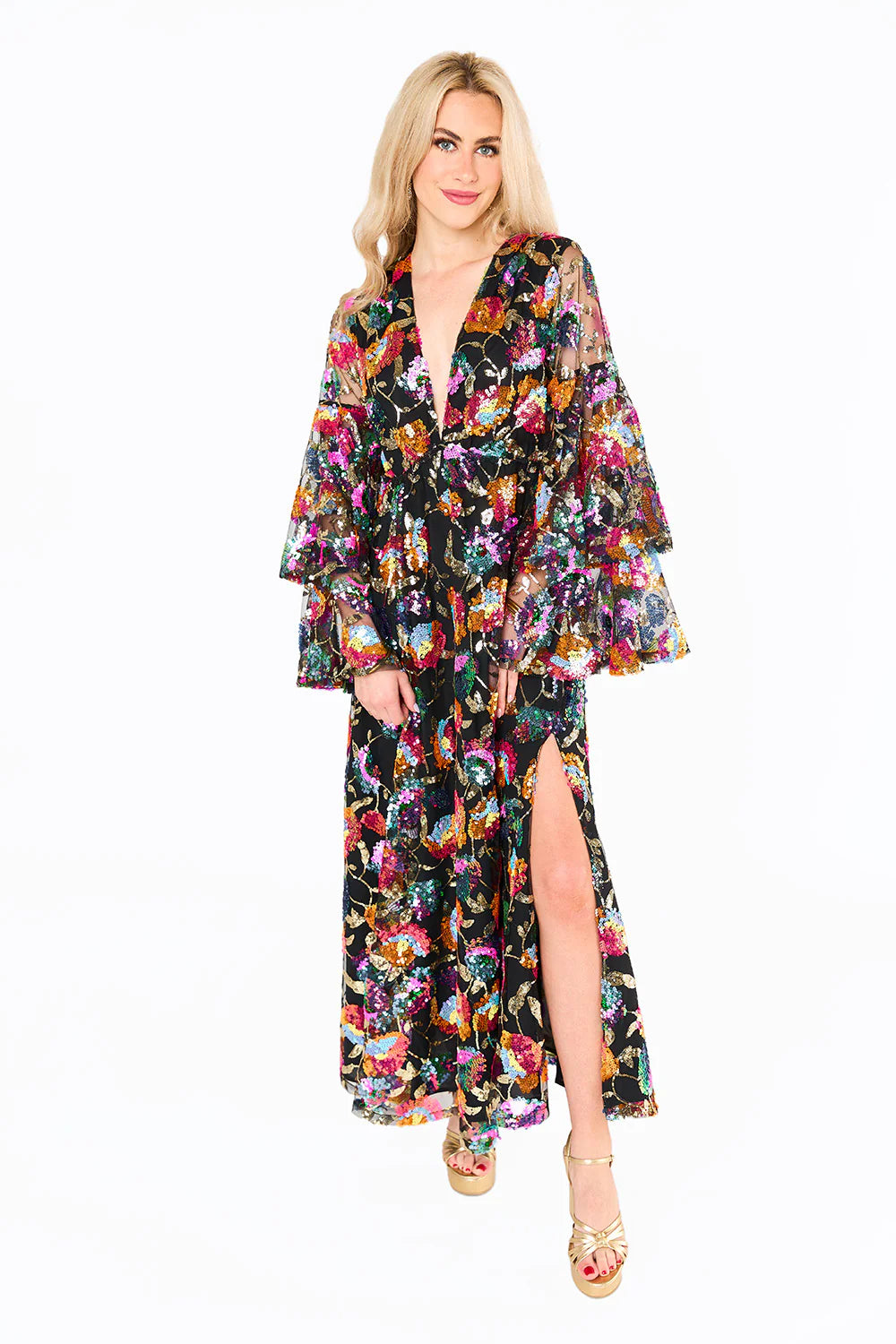Buddylove Colette Long Sleeve Maxi Dress - Charmed - Xs / Black / Florals Buddylove Colette Long Sleeve Maxi Dress - Charmed - Xs / Black / Florals