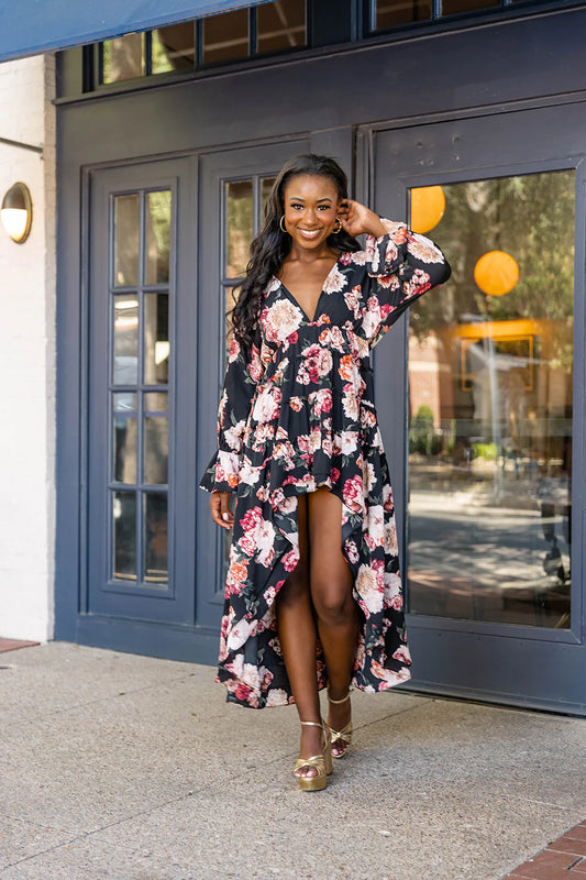 BOUTIQUE BUDDY LOVE LENNON HIGH-LOW DRESS NIGHTFALL FRONT 2