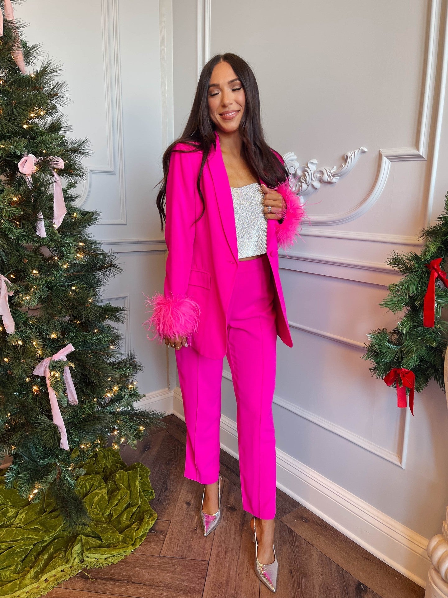 BOUTIQUE BUDDY LOVE WALDORF BLAZER PANT SET AZALEA PINK FRONT
