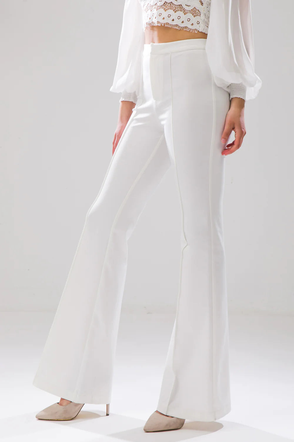 BOUTIQUE BUT BETTER FLARE PANTS WHITE SIDE 