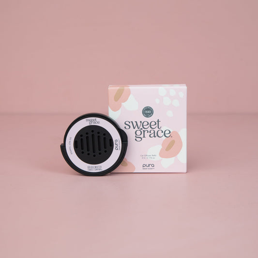 Pura sweet grace product on a pink background
