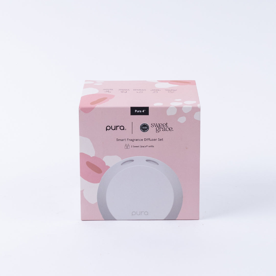 Pura sweet grace smart fragrance diffuser set packaging on a white background
