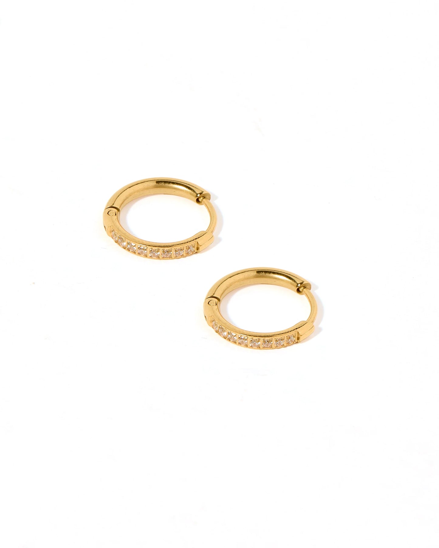 LINNY CO Huggie Earrings - Scarlett Hoop Gold 12mm CZ