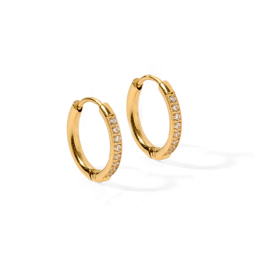 LINNY CO Huggie Earrings - Scarlett Hoop Gold 12mm CZ